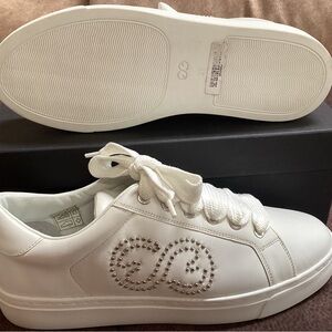 Escada White Women's Sneakers with Studded Detail